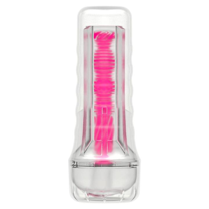 Świecący masturbator TPE różowy 21,3 cm – teksturowany tunel