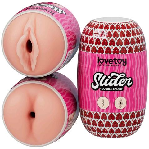 Dwustronny masturbator pochwa i anus z TPE – naturalny
