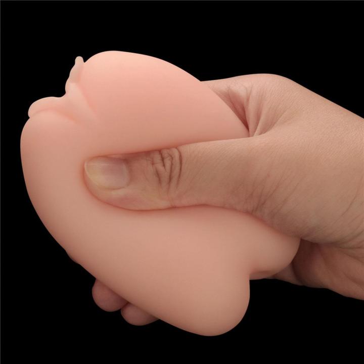 Dwustronny masturbator pochwa i anus z TPE – naturalny