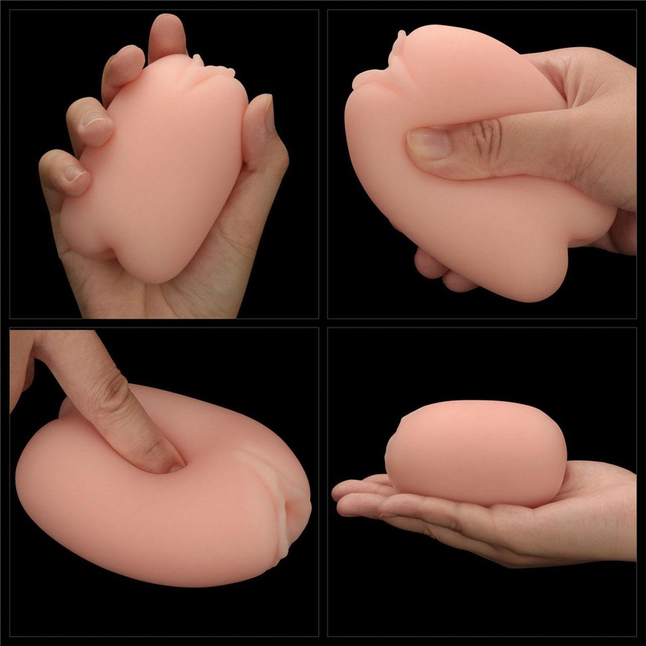 Dwustronny masturbator pochwa i anus z TPE – naturalny | Loris.pl