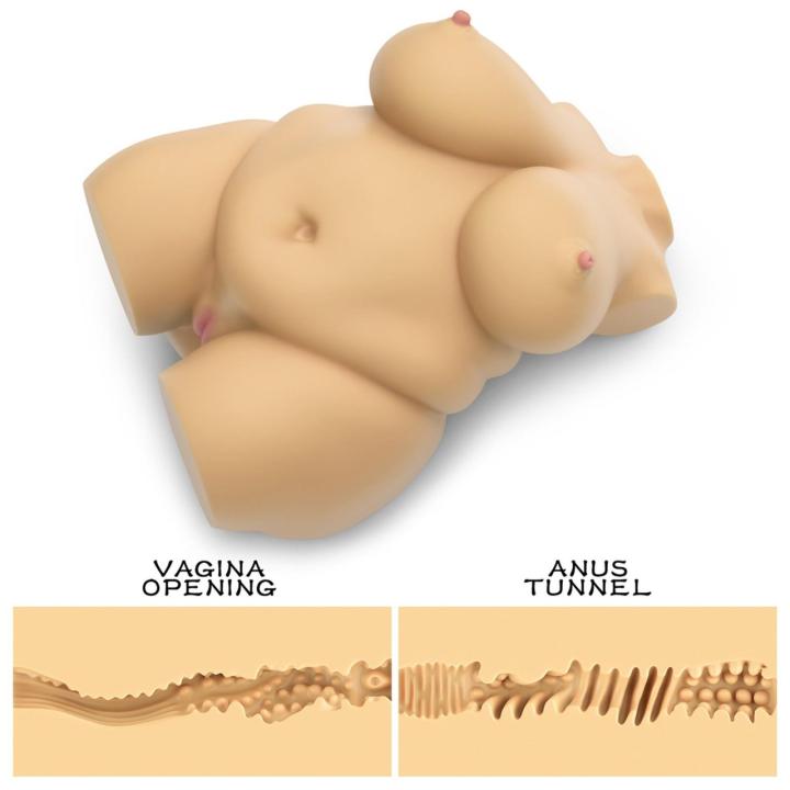 Realistyczny masturbator TPE 33,5 cm z 2 kanałami