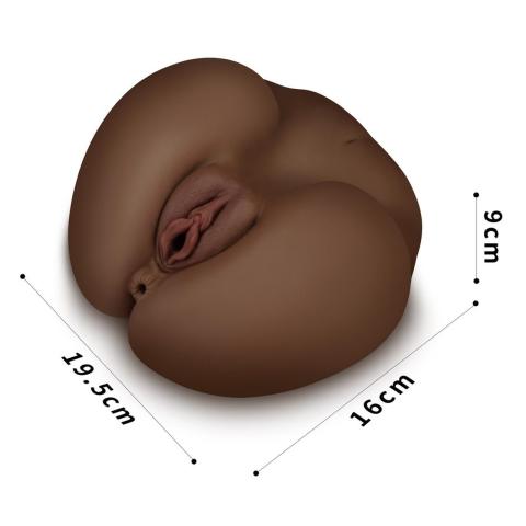 Realistyczny masturbator waginalno-analny TPE 19,5 cm – cielisty