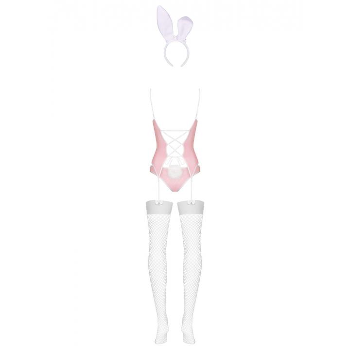 Kostium Obsessive Bunny 4-częściowy, różowy seksowny króliczek