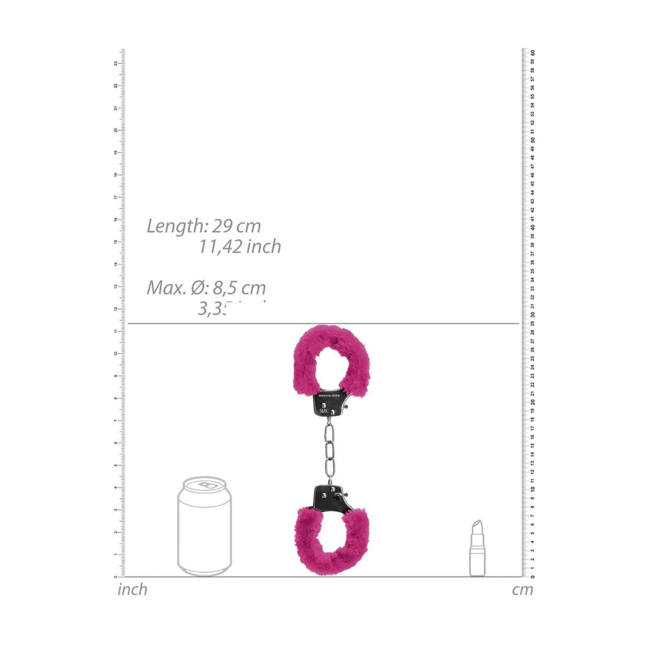 Różowe kajdanki BDSM z futerkiem i szybkim uwolnieniem | Loris.pl
