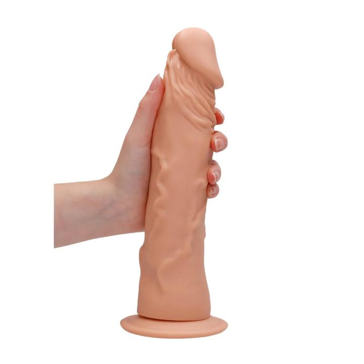 Realistyczne dildo bez jąder 25 cm z przyssawką i do uprzęży | Loris.pl