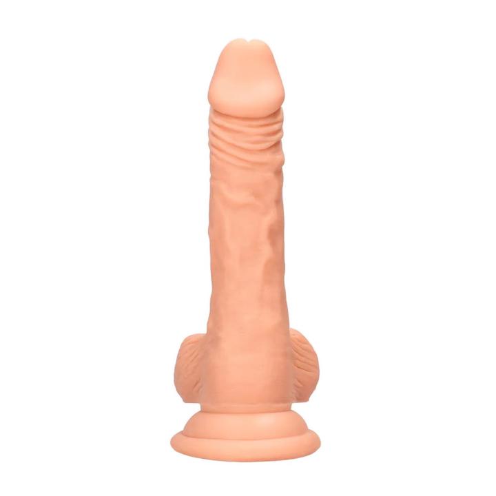 Realistyczne dildo z jądrami 17 cm TPE typu skin z przyssawką