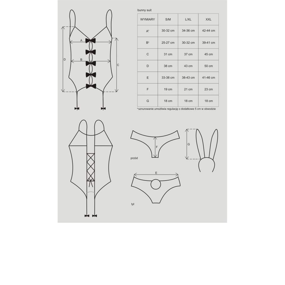 Kostium Obsessive Bunny 4-częściowy, różowy seksowny króliczek