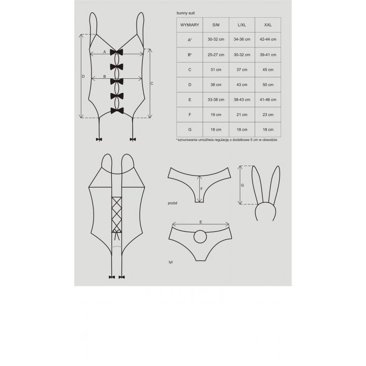 Kostium Obsessive Bunny 4-częściowy, różowy seksowny króliczek