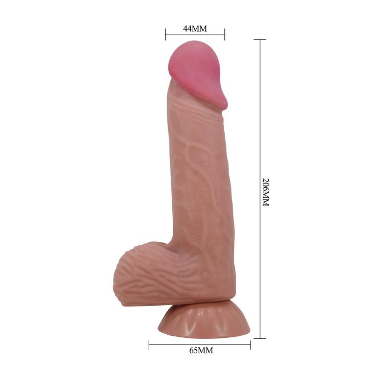 Realistyczne dildo 20,6 cm z przyssawką i skórą TPR