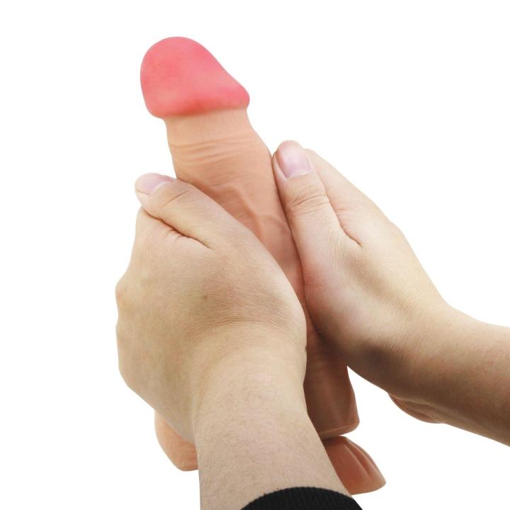 Realistyczne dildo z przyssawką 21,6 cm | Przesuwana skóra i giętki rdzeń