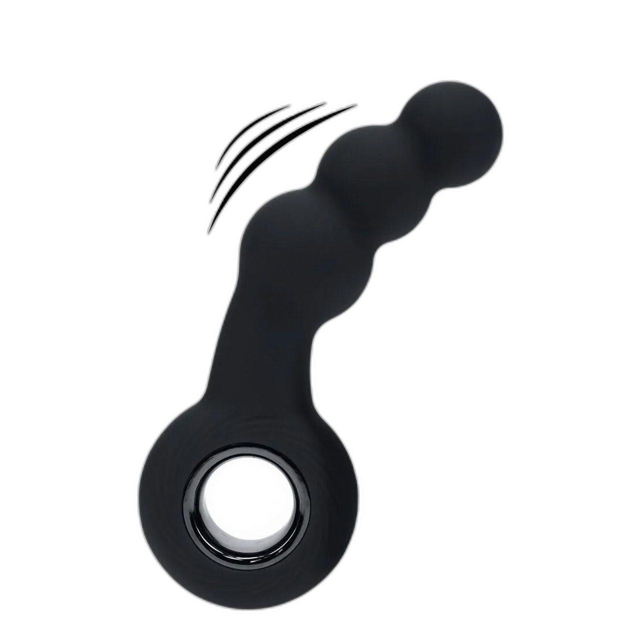 Wibrujący masażer prostaty z koralikami i pętlą | Silikon, wodoodporny