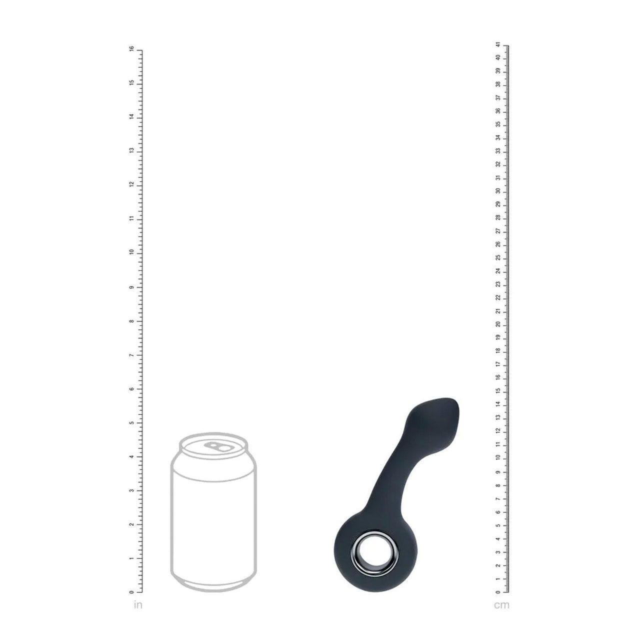 Silikonowy masażer prostaty z wibracjami i pętlą czarny | Loris.pl