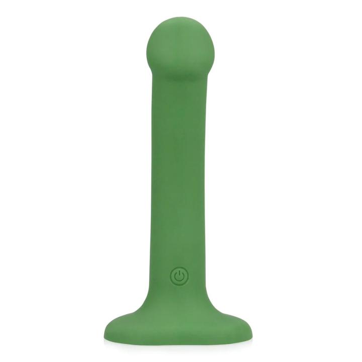 Małe wibrujące dildo strap-on leśna zieleń