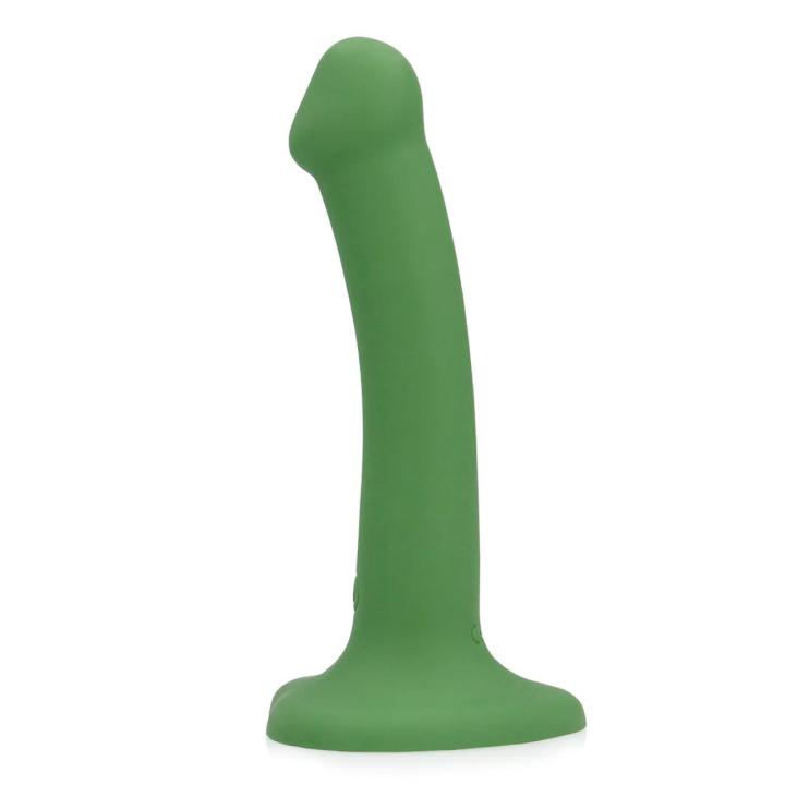 Małe wibrujące dildo strap-on leśna zieleń