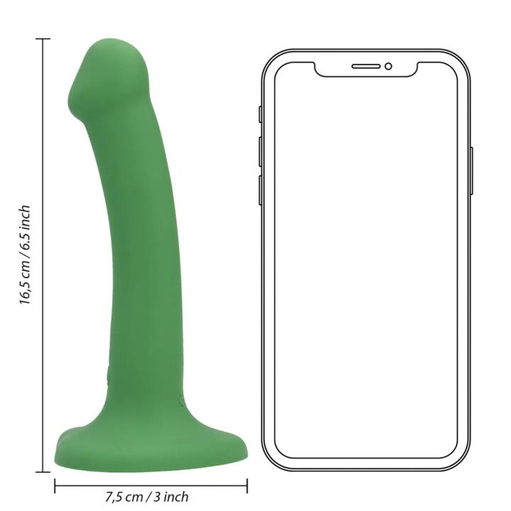 Małe wibrujące dildo strap-on leśna zieleń