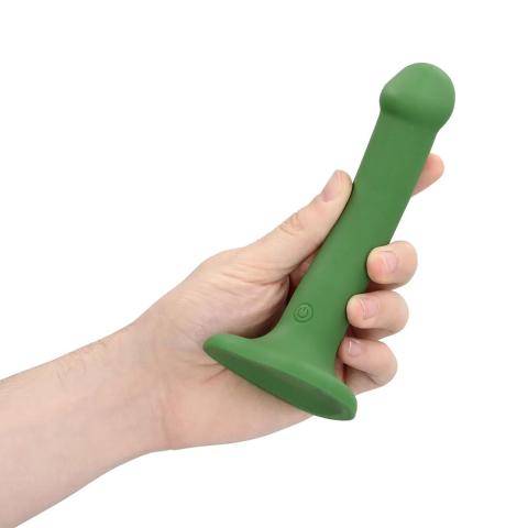 Małe wibrujące dildo strap-on leśna zieleń