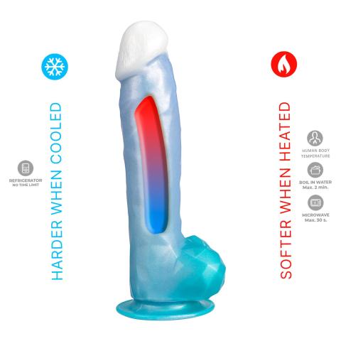 Realistyczne dildo termoreaktywne 20,3 cm z przyssawką