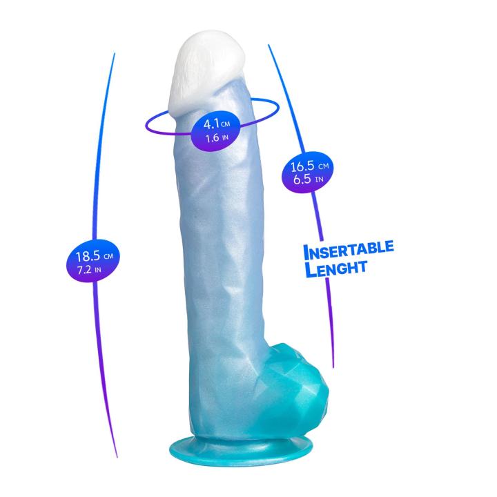 Realistyczne dildo termoreaktywne 20,3 cm z przyssawką