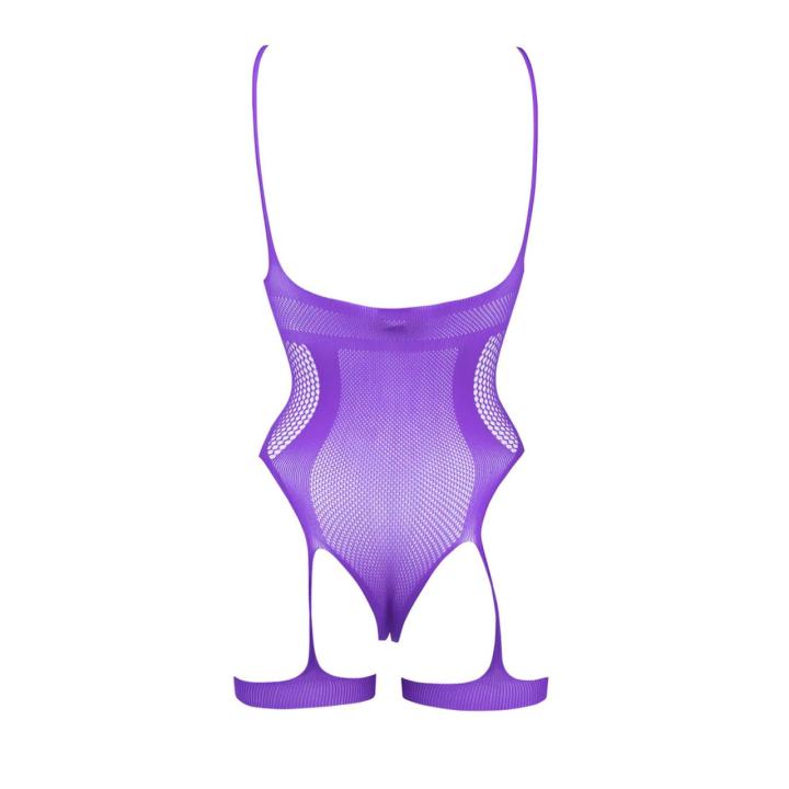 Siatkowe body teddy open cup z paseczkami one size