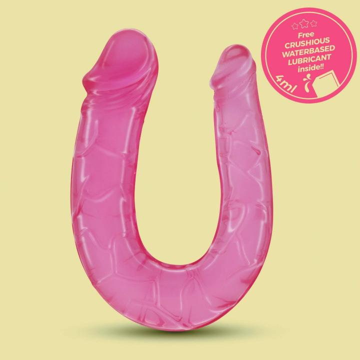 Różowe podwójne dildo 27 cm elastyczne | Podwójna penetracja