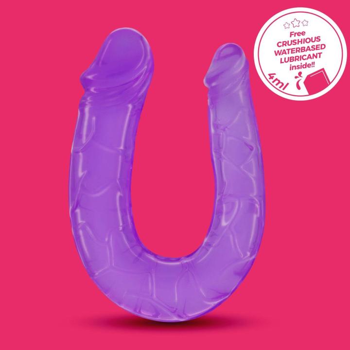 Podwójne dildo 27 cm fioletowe | Stymulacja waginalna i analna