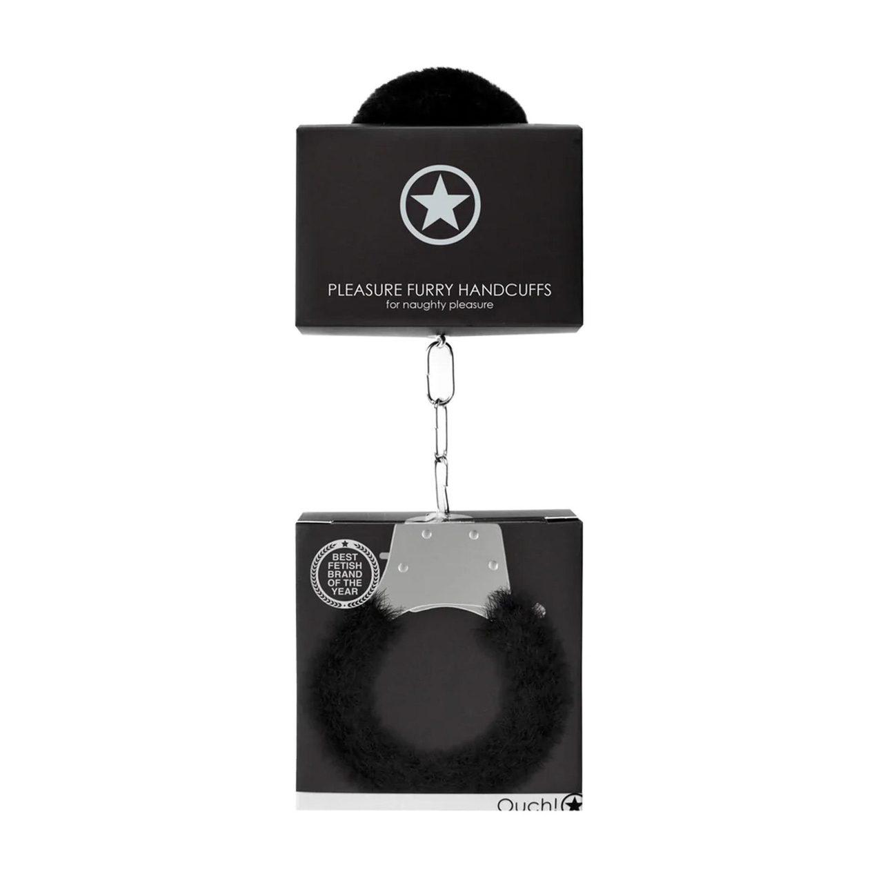 Futrzane kajdanki BDSM czarne | szybkie uwolnienie | Loris.pl