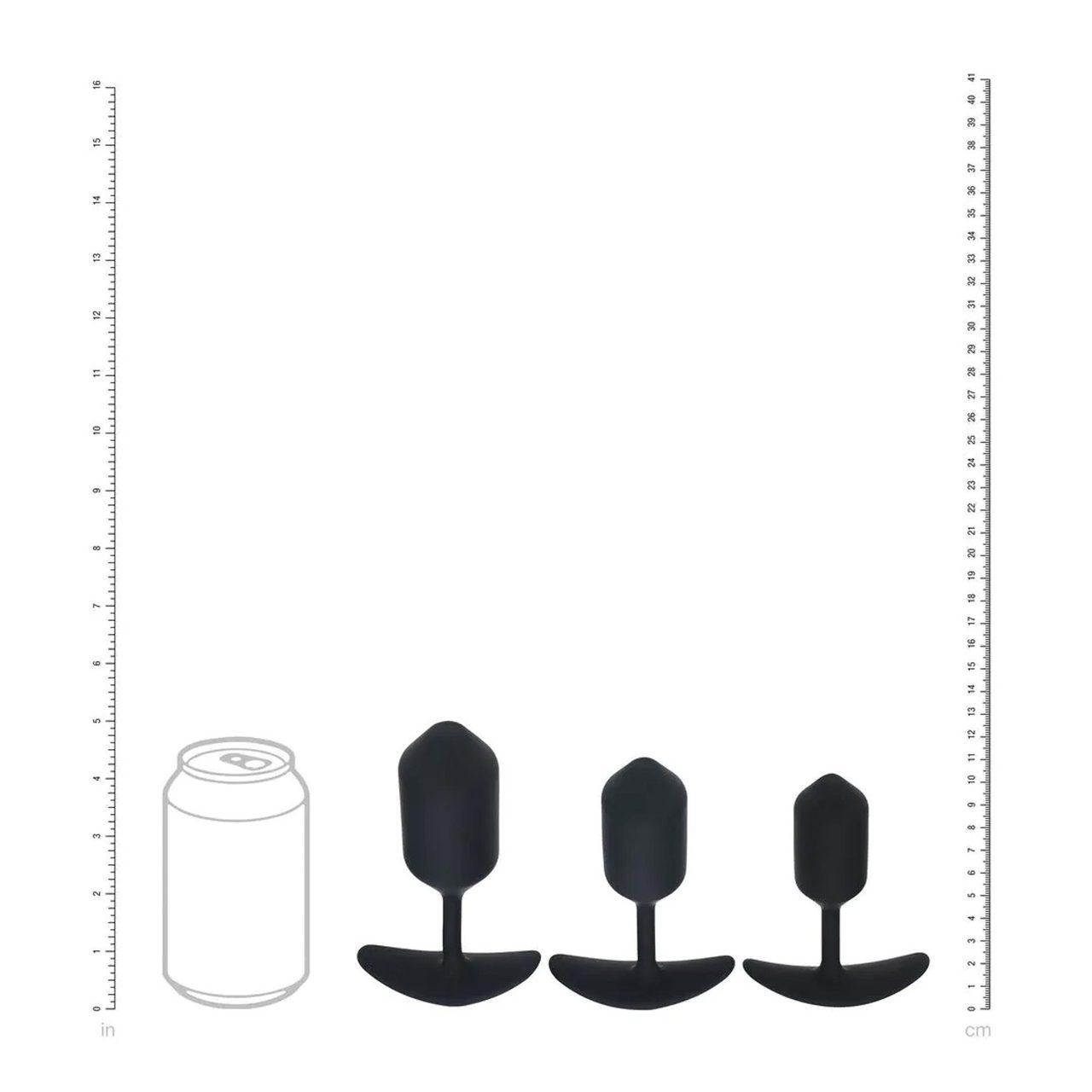 Zestaw 3 obciążonych korków analnych z silikonu czarny | Loris.pl