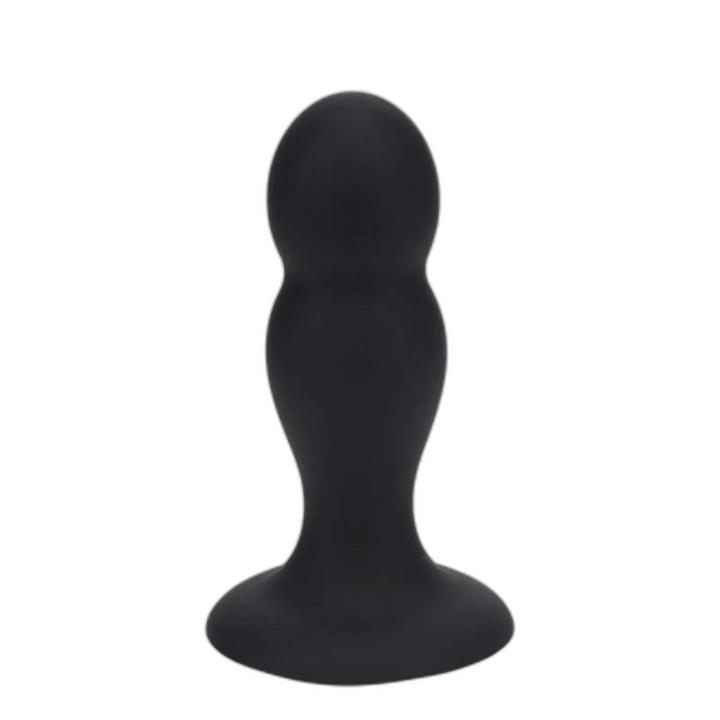 Podwójny korek analny z grzechotką m czarny | silikon premium