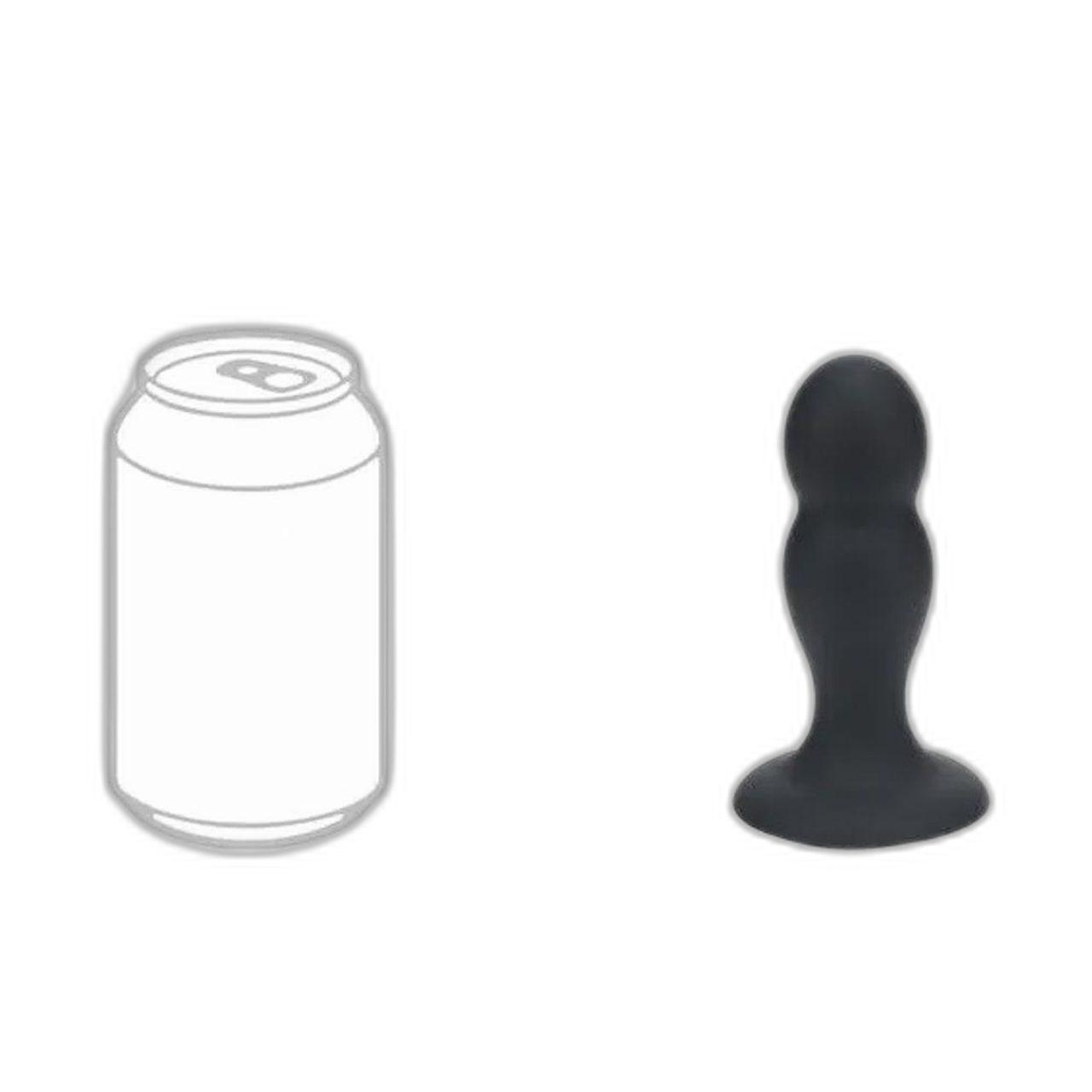 Podwójny korek analny z grzechotką m czarny | silikon premium