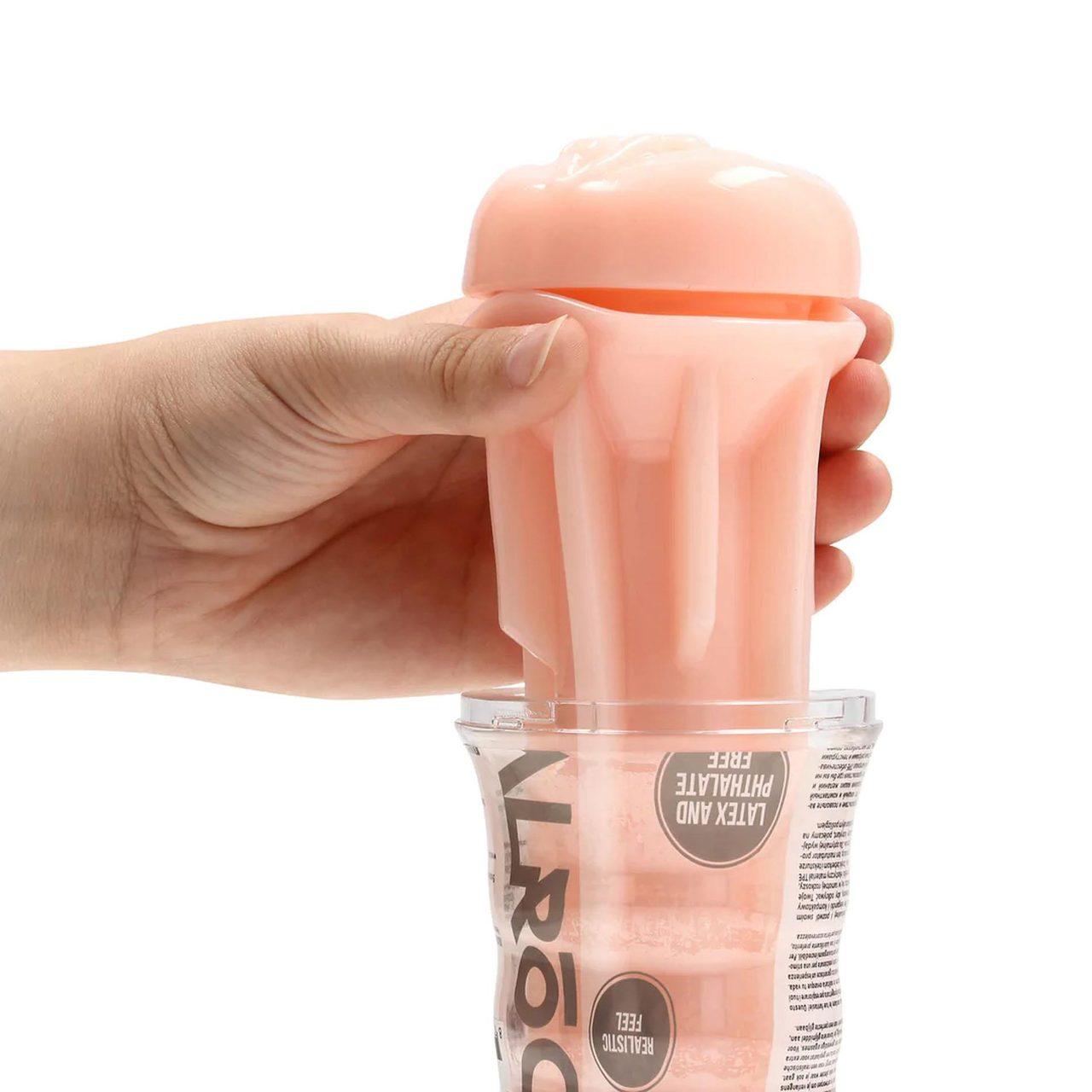 Kompaktowy masturbator waginalny TPE z teksturą | Loris.pl