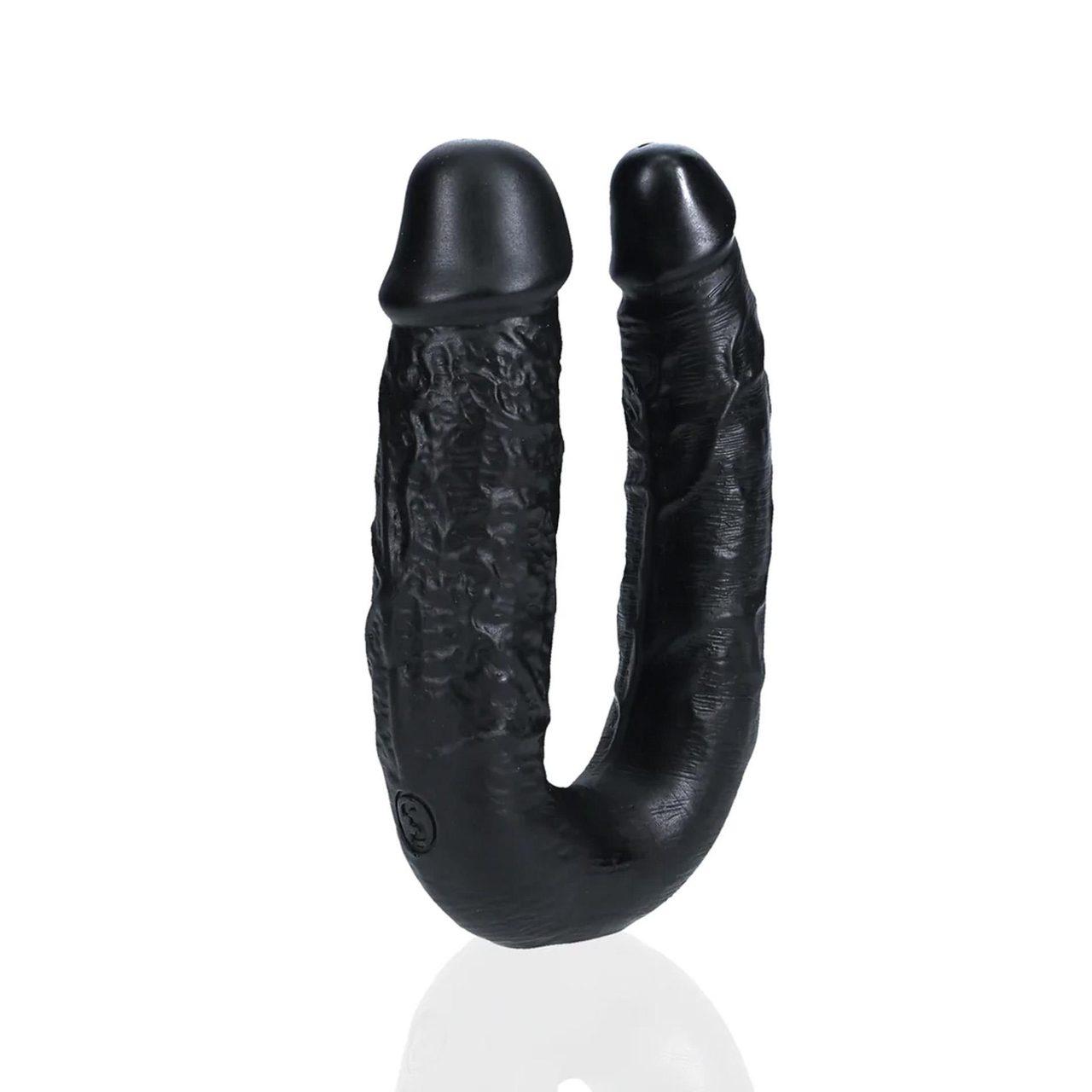 Podwójne dildo U 12,7 cm czarne – stymulacja dla par | Loris.pl