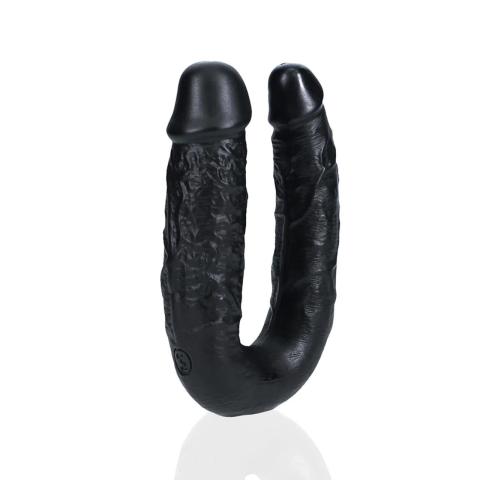 Podwójne dildo U 12,7 cm czarne – stymulacja dla par