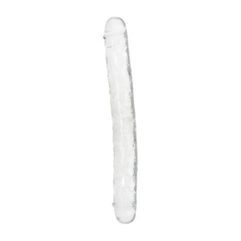 Podwójne dildo elastyczne z realistycznymi żyłkami