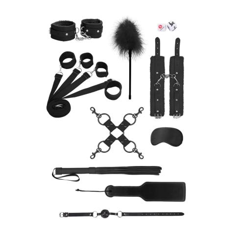 Zestaw bondage pod materac BDSM z pasami, mankietami i kneblem