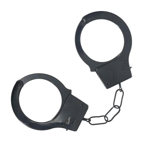 Metalowe kajdanki BDSM czarne z szybkim uwalnianiem