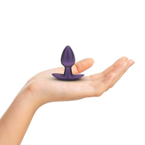 Mini silikonowy korek analny 6,5 cm metaliczny fiolet