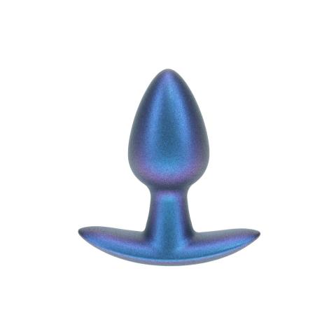 Mały korek analny 6,5 cm metaliczny niebieski | Silikon