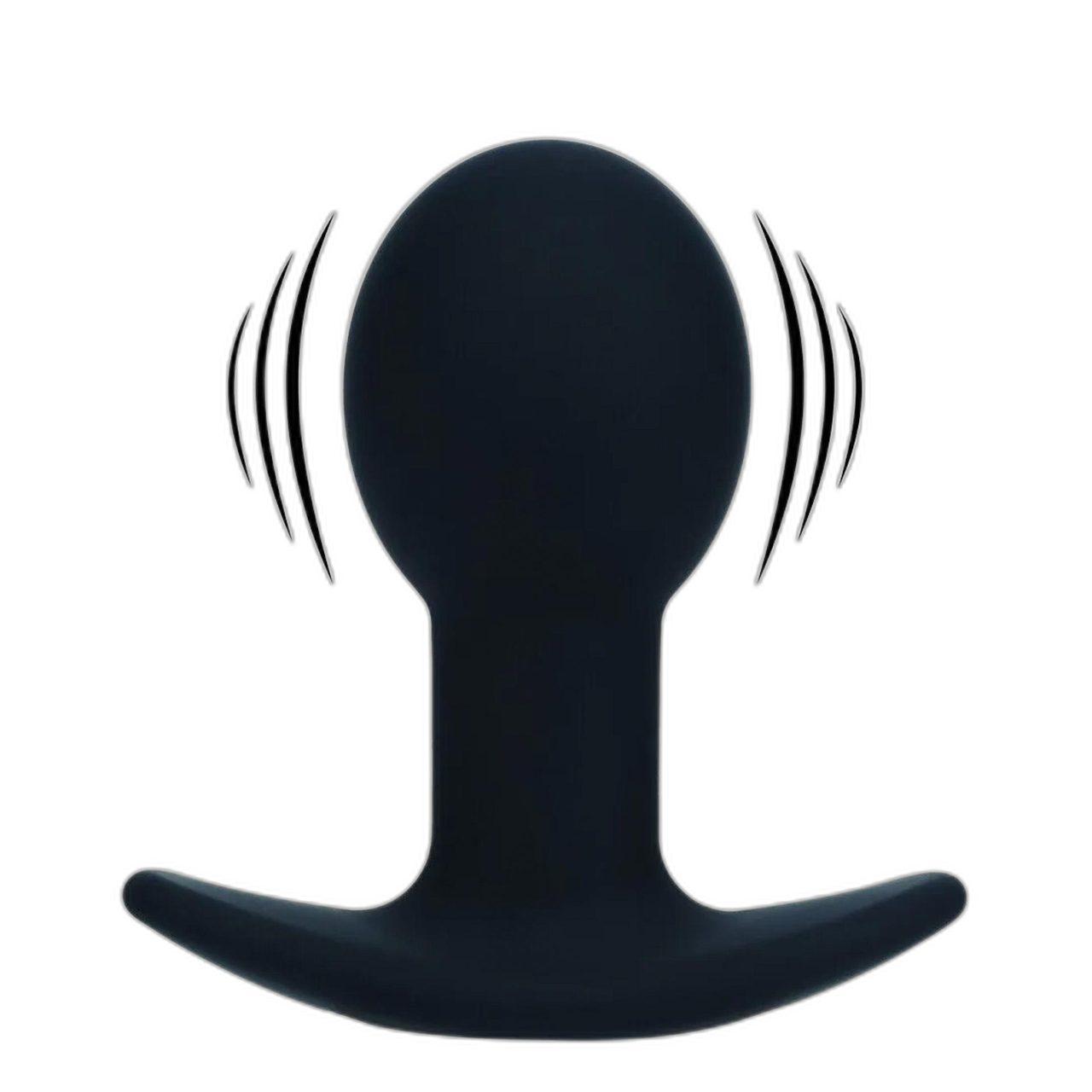 Wibrujący korek analny silikonowy czarny | 10 trybów | Ładowany USB