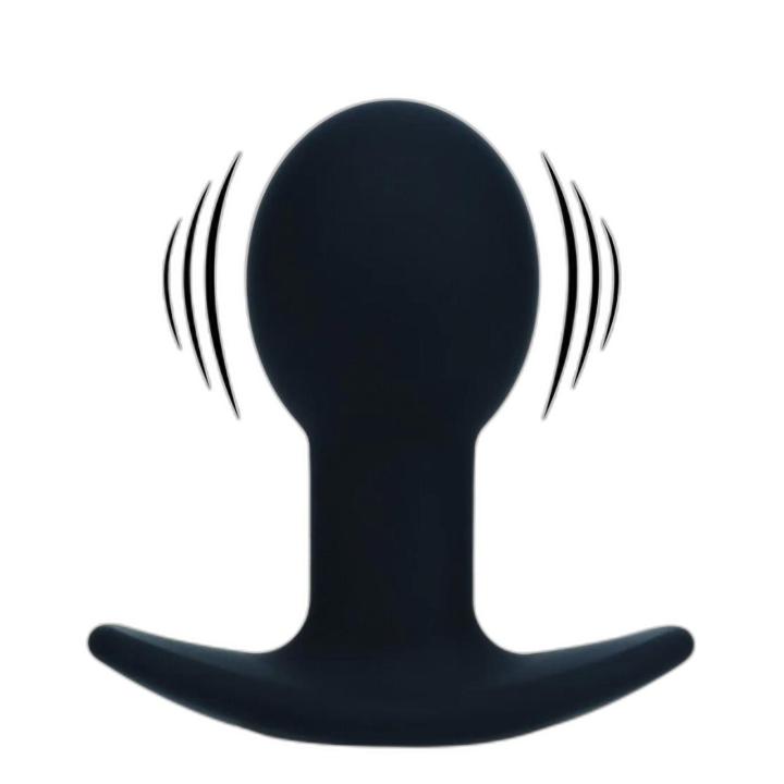 Wibrujący korek analny silikonowy czarny | 10 trybów | Ładowany USB