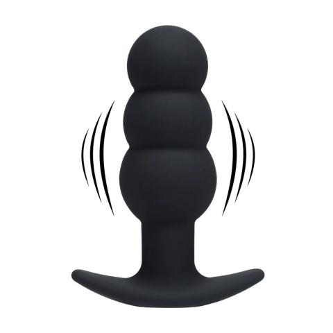 Wibrujący plug analny 3 kulki silikonowy czarny USB