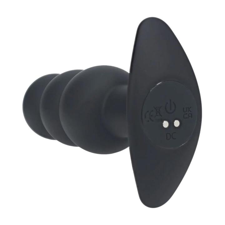 Wibrujący plug analny 3 kulki silikonowy czarny USB
