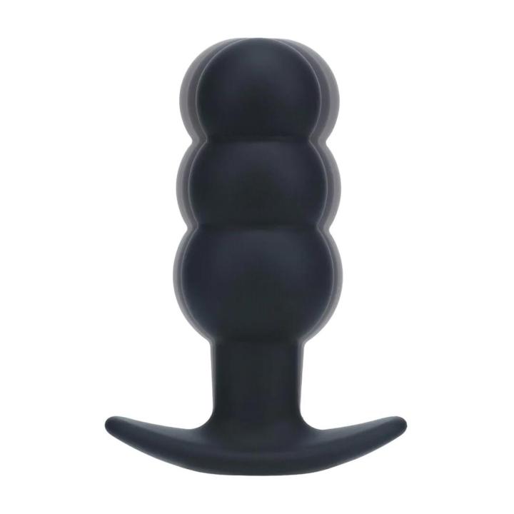 Wibrujący plug analny 3 kulki silikonowy czarny USB