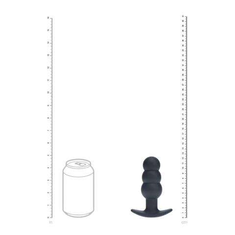 Wibrujący plug analny 3 kulki silikonowy czarny USB