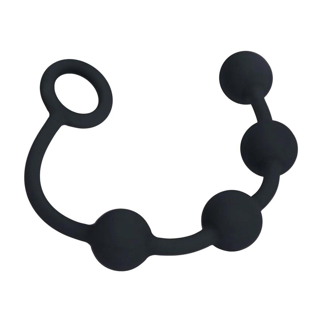 Silikonowe kulki analne 20 mm czarne z pętlą | Loris.pl
