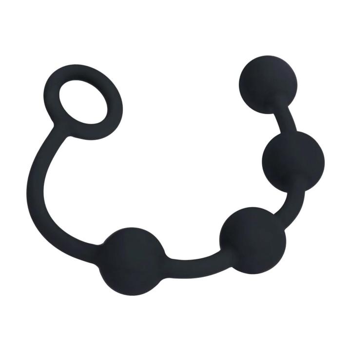 Silikonowe kulki analne 20 mm czarne z pętlą | Loris.pl