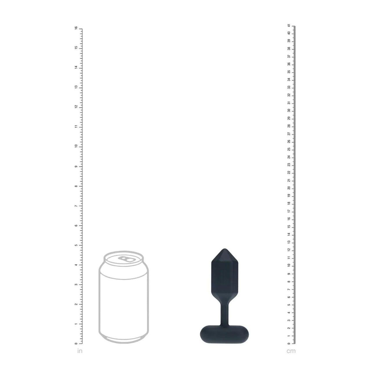 Wibrujący korek analny M silikonowy czarny | Heksagonalny profil | Loris.pl