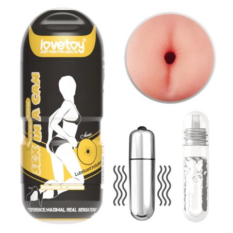 Wibrujący masturbator tunelowy analny 16 cm – pocisk i lubrykant