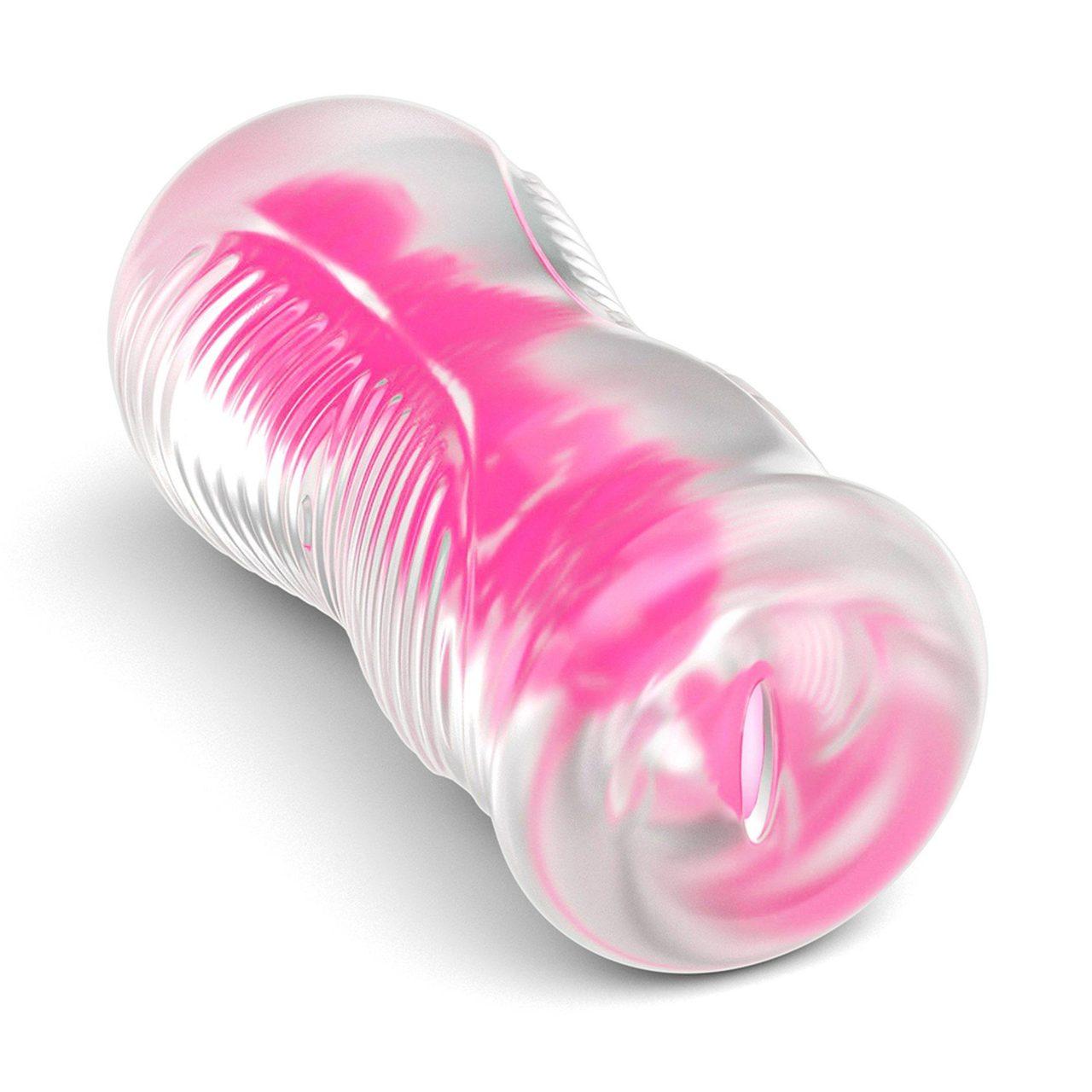 Świecący masturbator TPE 15,2 cm pink glow – teksturowany tunel | Loris.pl