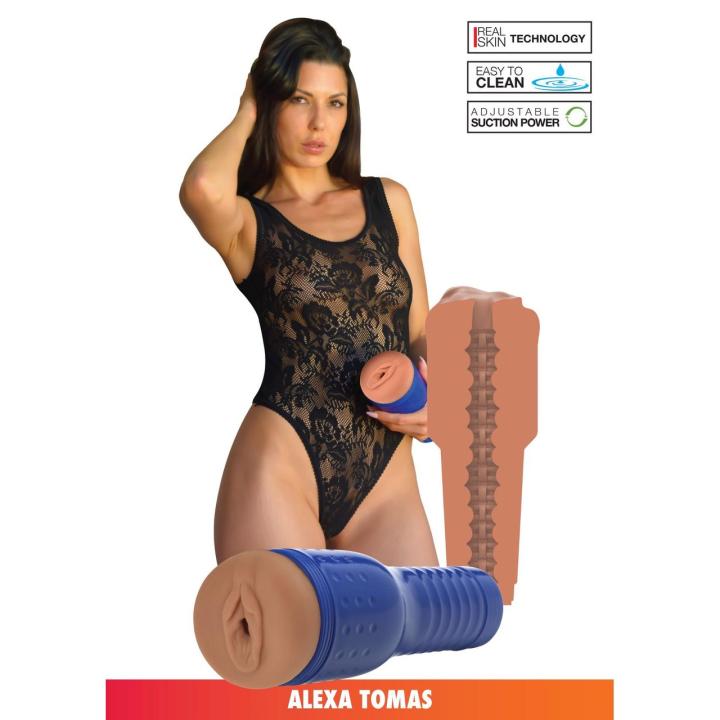 Cielisty masturbator waginalny z realistyczną teksturą wnętrza | Loris.pl