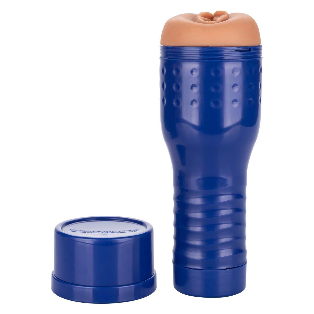 Cielisty masturbator waginalny z realistyczną teksturą wnętrza | Loris.pl